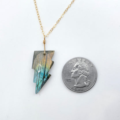 Labradorite Lightning Bolt Necklace