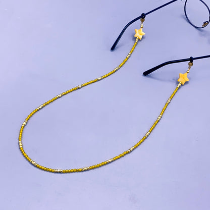 Yellow Agate and Mother of Pearl Star Eyeglass Holder