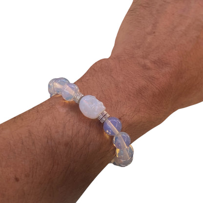 Opalite Skull Beaded Bracelet