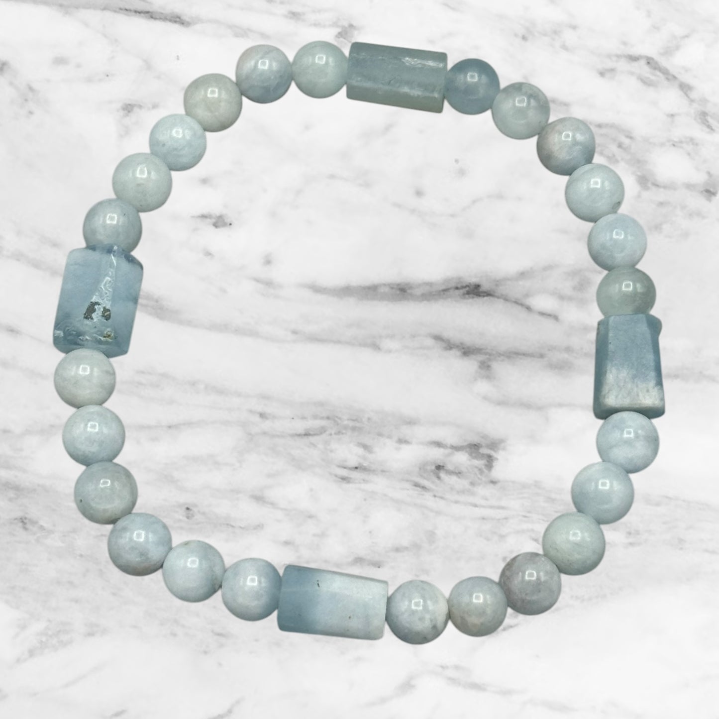 Aquamarine gemstone stretch Bracelet