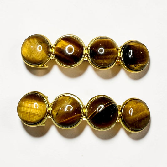 Tiger Eye Barrette set