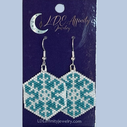 Snowflake Seed Bead Earrings