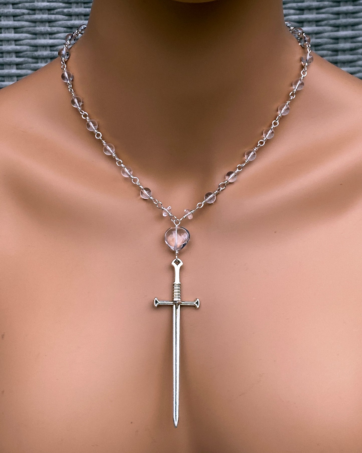 Quartz and Dagger Necklace