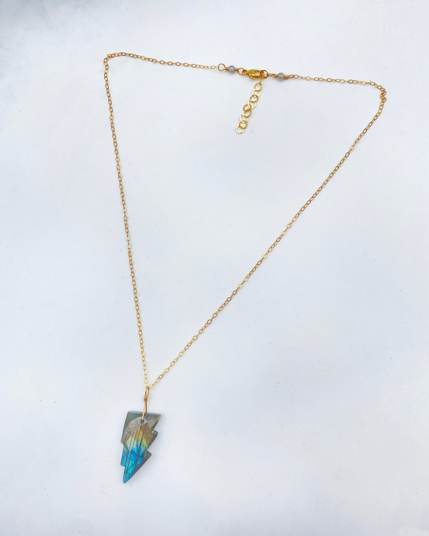 Labradorite Lightning Bolt Necklace