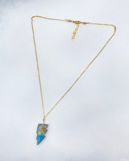 Labradorite Lightning Bolt Necklace
