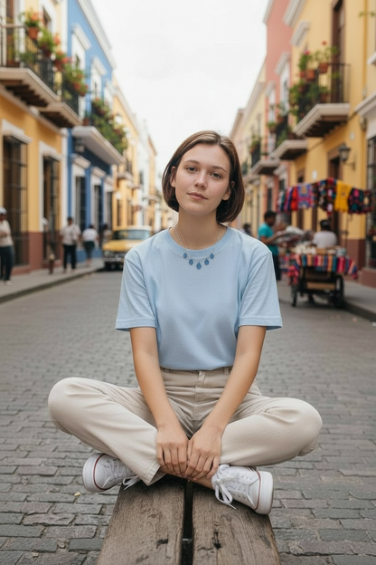 glass Hamsa chain Necklace
