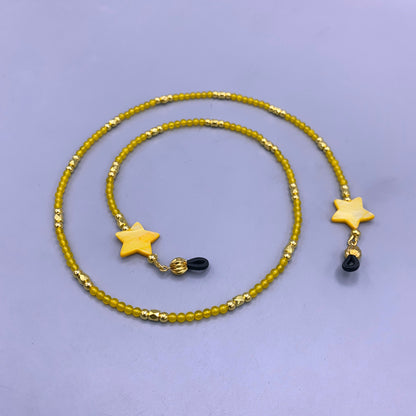 Yellow Agate and Mother of Pearl Star Eyeglass Holder