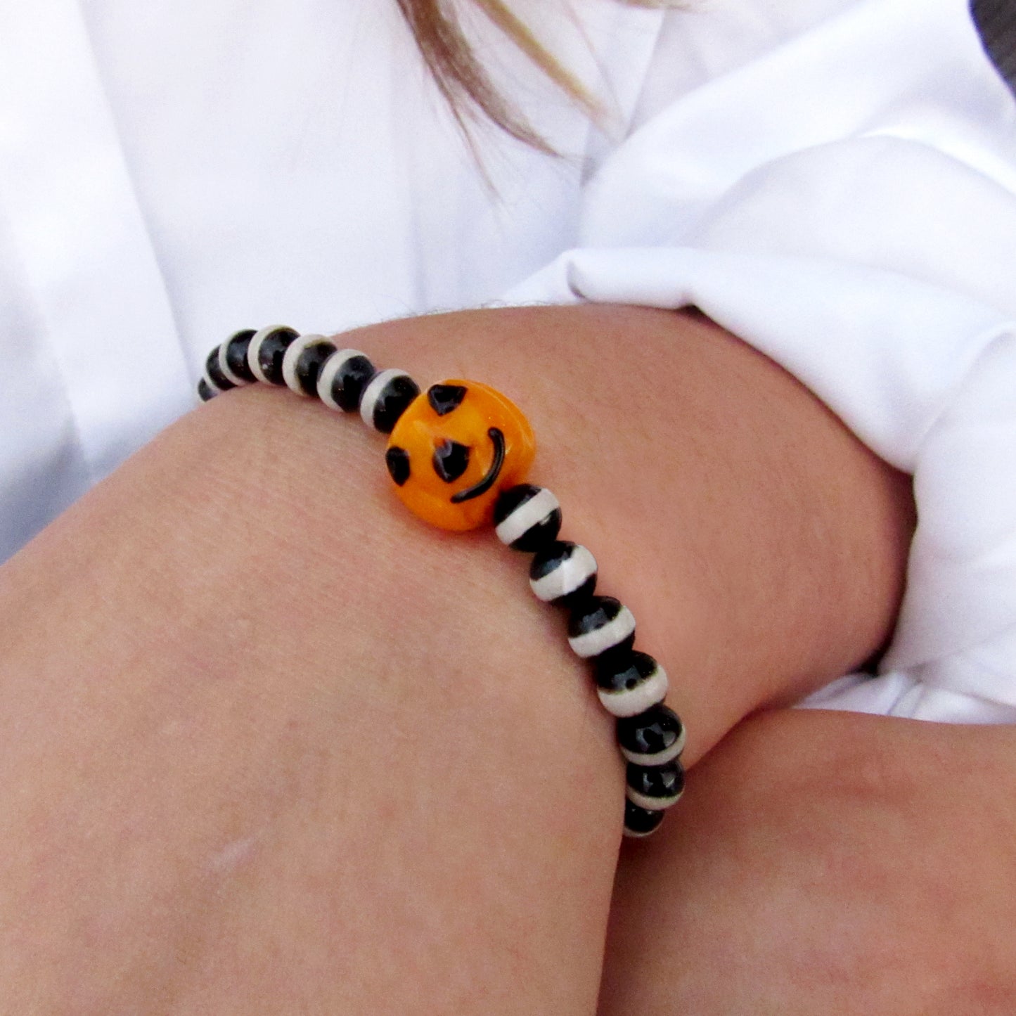 Pumpkin and Agate Bracelet