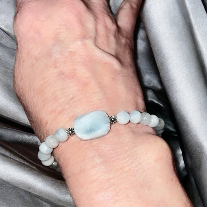 Aquamarine Bracelet with Sterling Silver