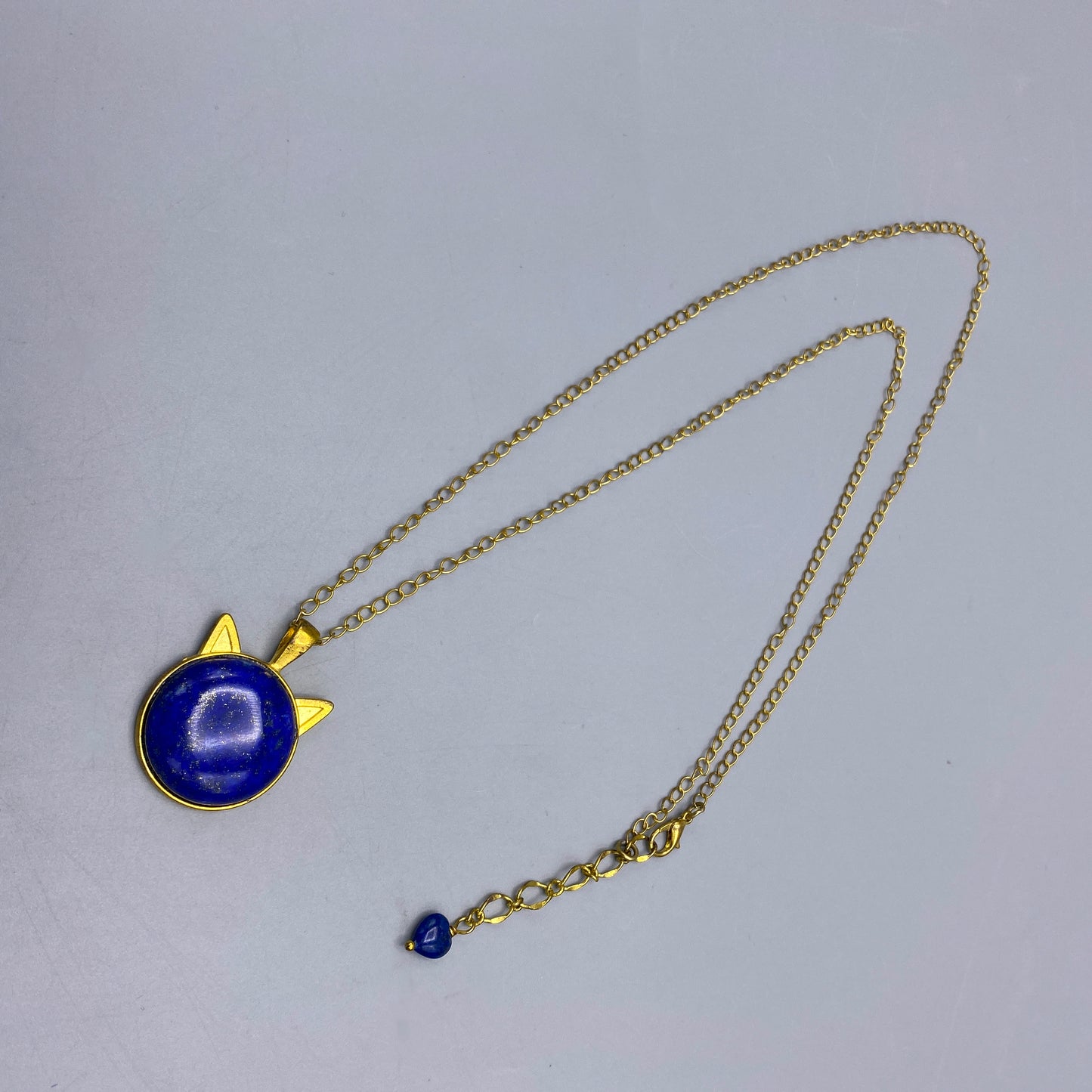 Lapis Lazuli gemstone Kitty Cat Necklace