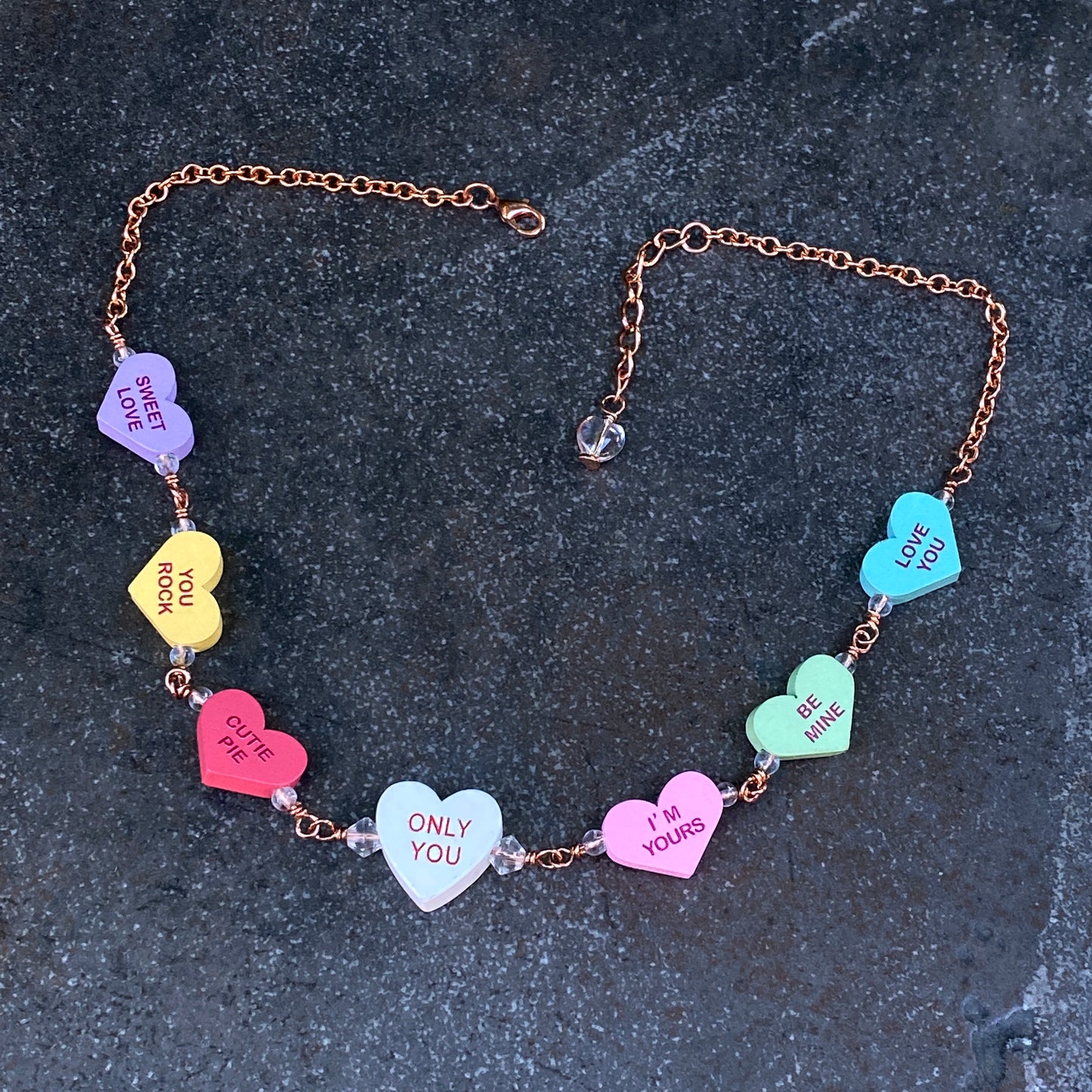 Candy Heart Necklace with Quartz
