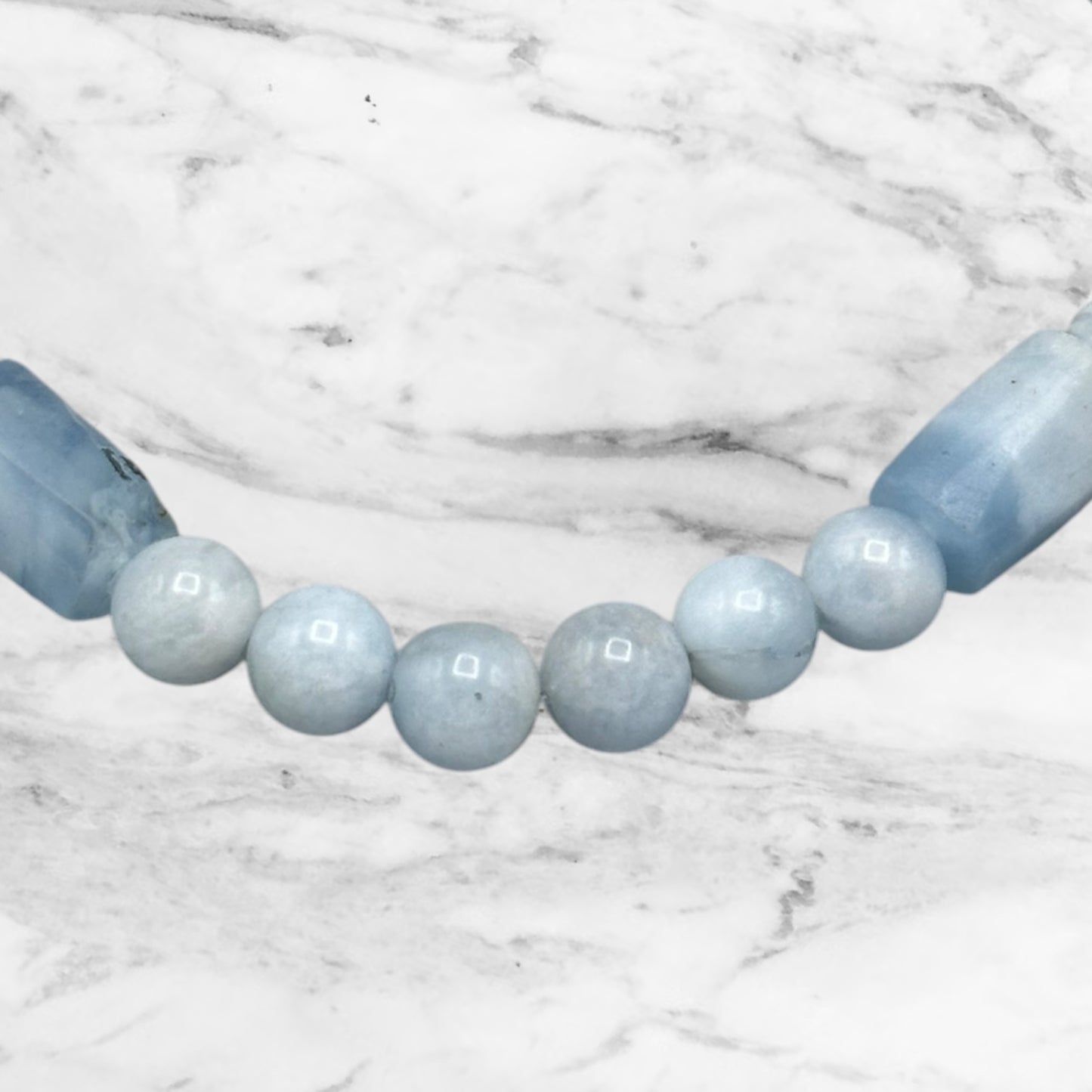 Aquamarine gemstone stretch Bracelet