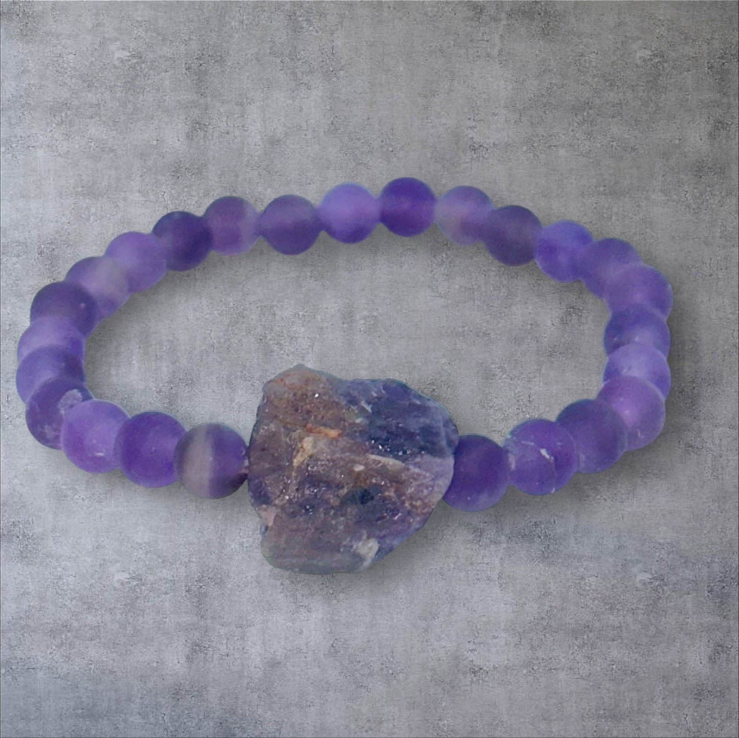 Raw Amethyst Beaded Bracelet