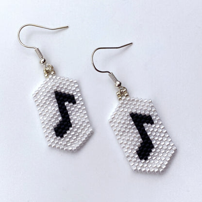 Music Note Seed Bead Earrings