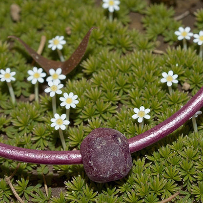 Ruby leather choker