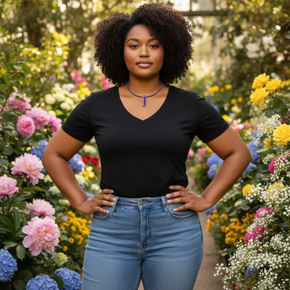 Rainbow Hematite and Blue Topaz Necklace