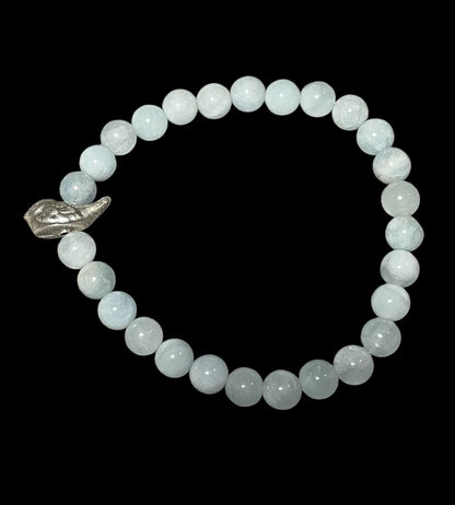 Aquamarine and Bird Bracelet