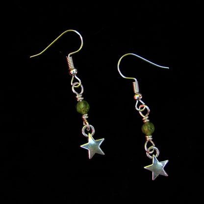 Peridot and Star Dangle Earrings