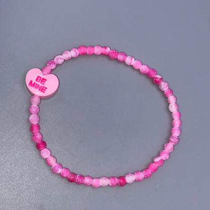 Small Candy Heart Valentine's Phrase Bracelets