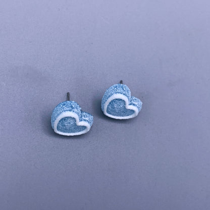 Frosted Candy Heart Stud Earrings