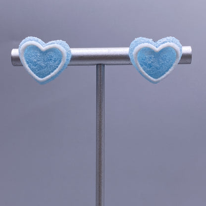 Frosted Candy Heart Stud Earrings