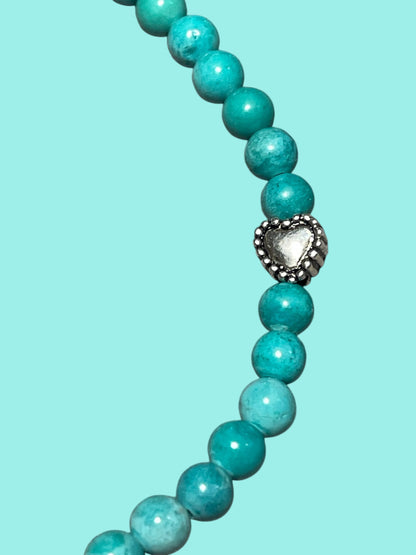 Turquoise and Sterling Silver Heart Bracelet