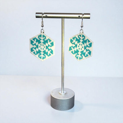 Snowflake Seed Bead Earrings