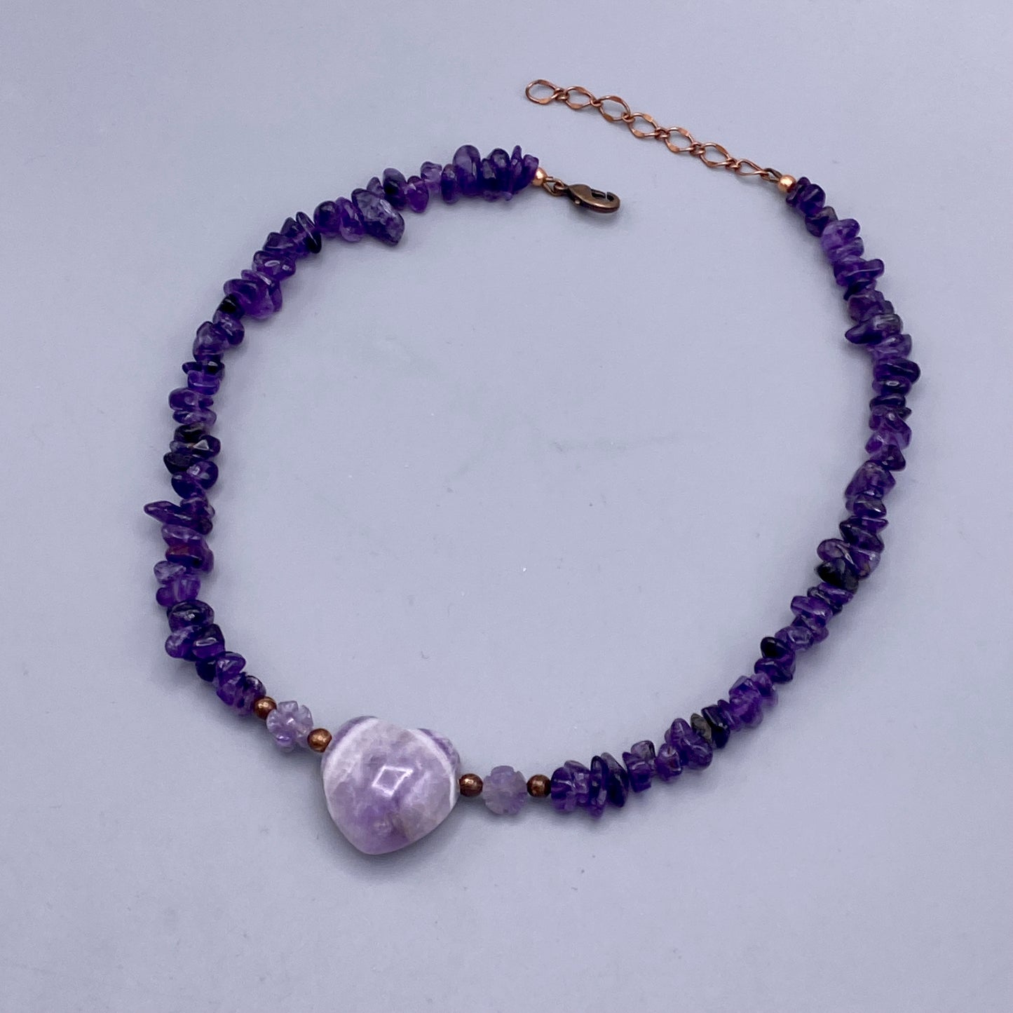 Amethyst gemstone Heart Necklace