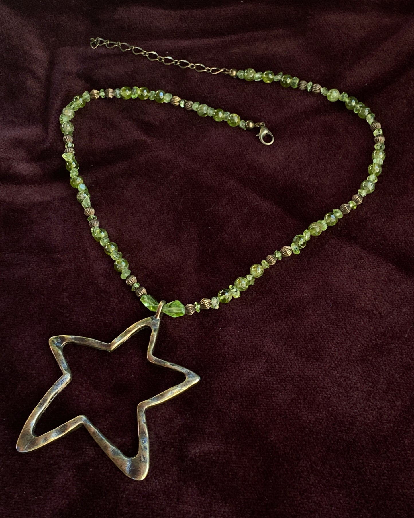 Peridot and Star Necklace