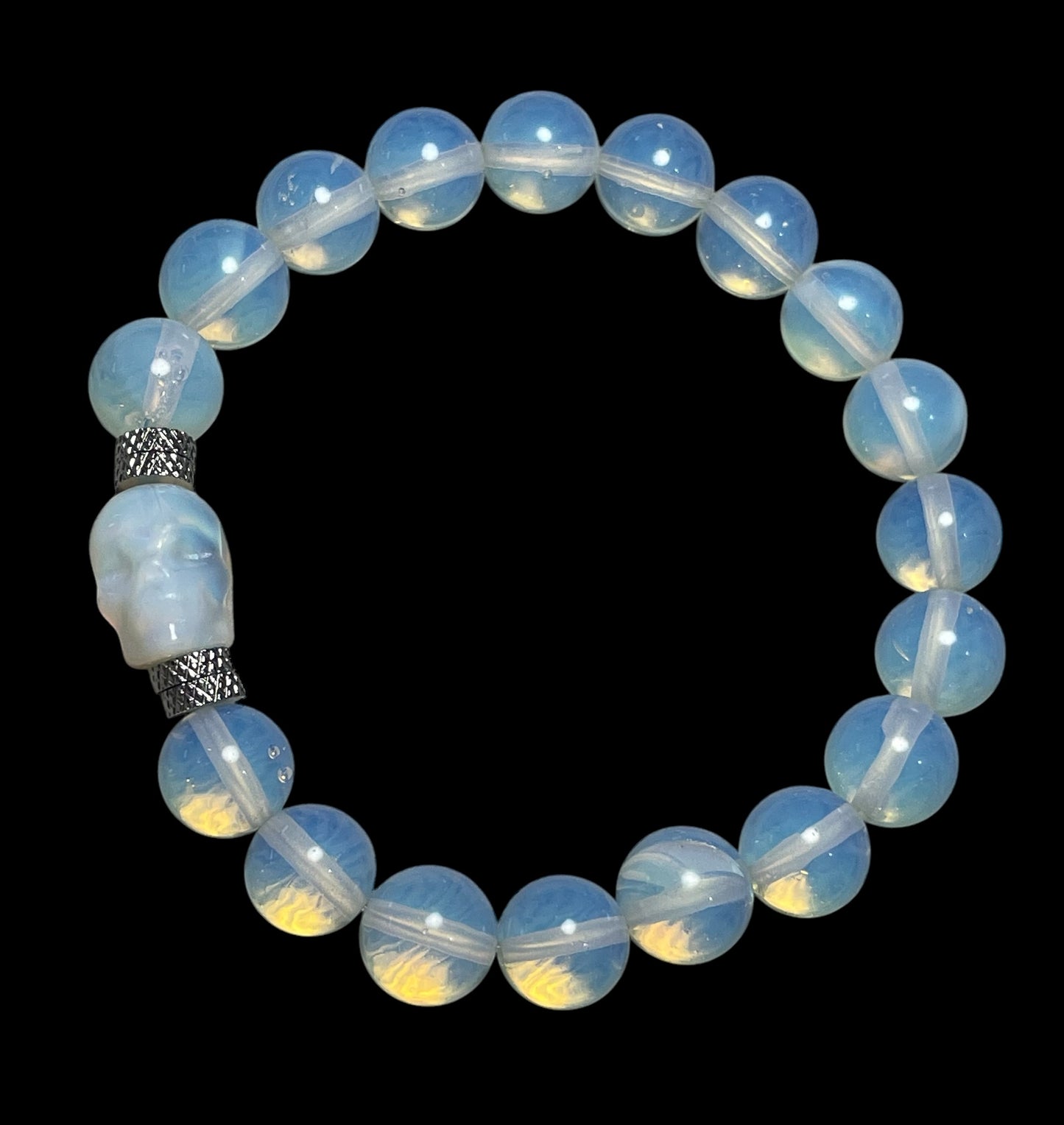 Opalite Skull Beaded Bracelet