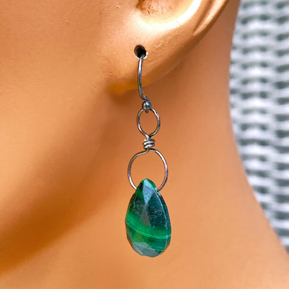 Malachite Drop Dangle Earrings