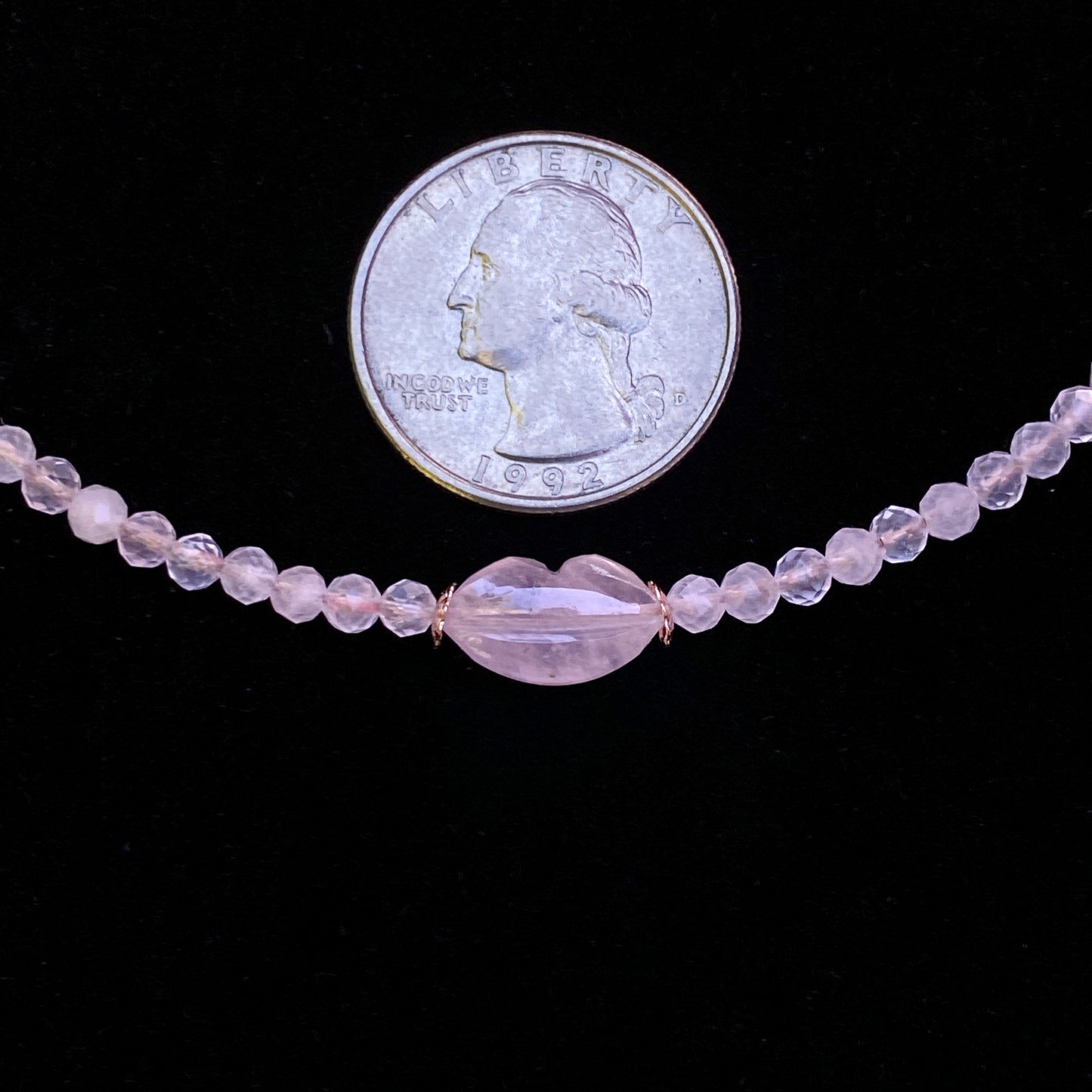 Rose Quartz gemstone Lips choker Necklace