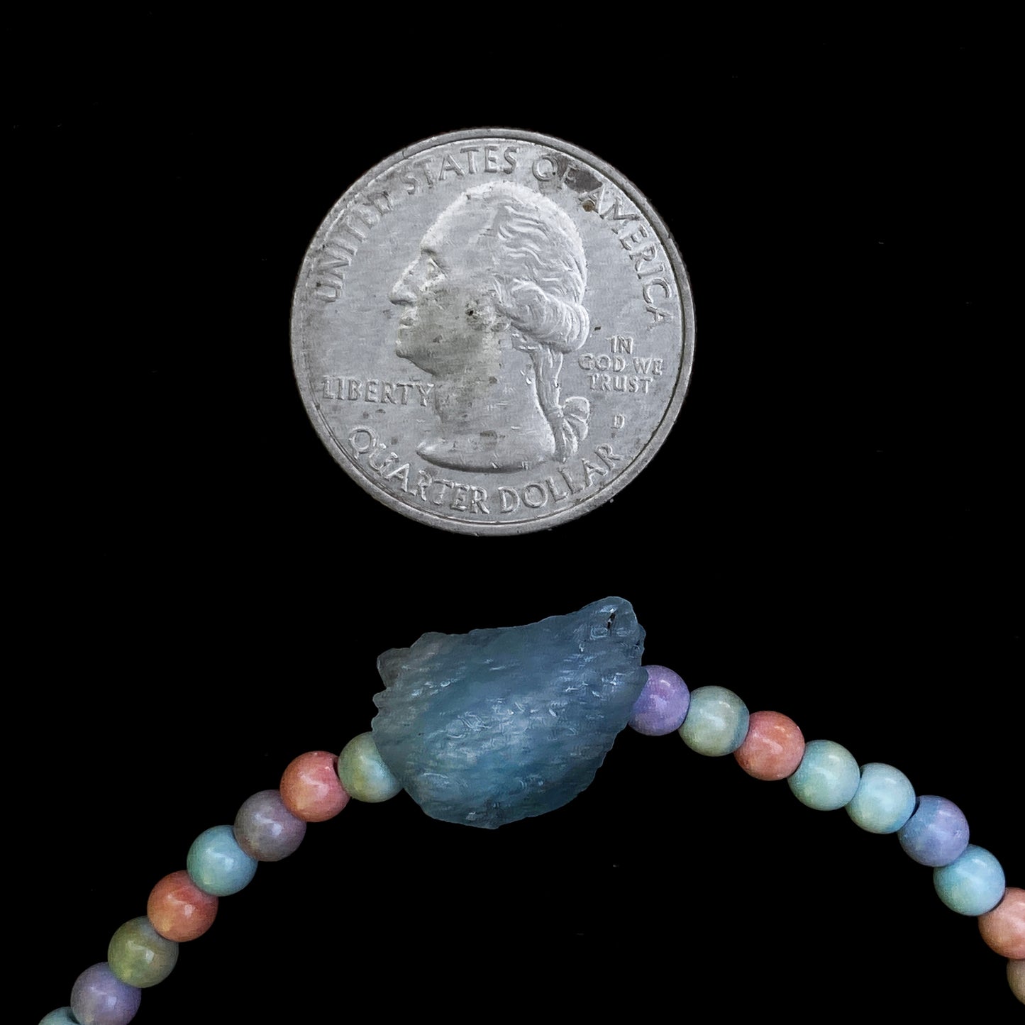 Alashan Agate and Aquamarine gemstone Bracelet