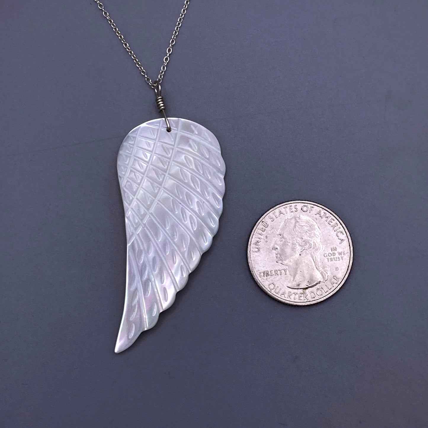 Mother of Pearl Wing Pendant necklace