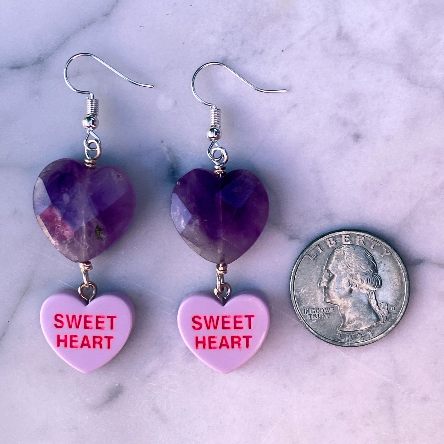 Candy Heart Dangle Earrings