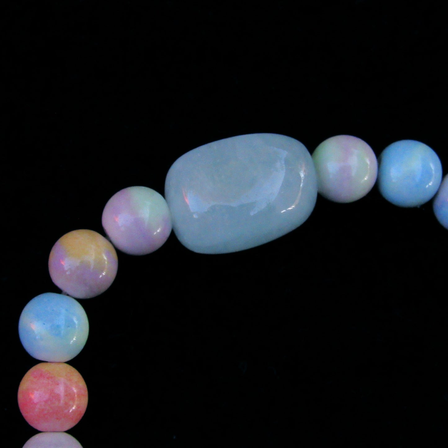 Alashan Agate and Aquamarine gemstone Bracelet