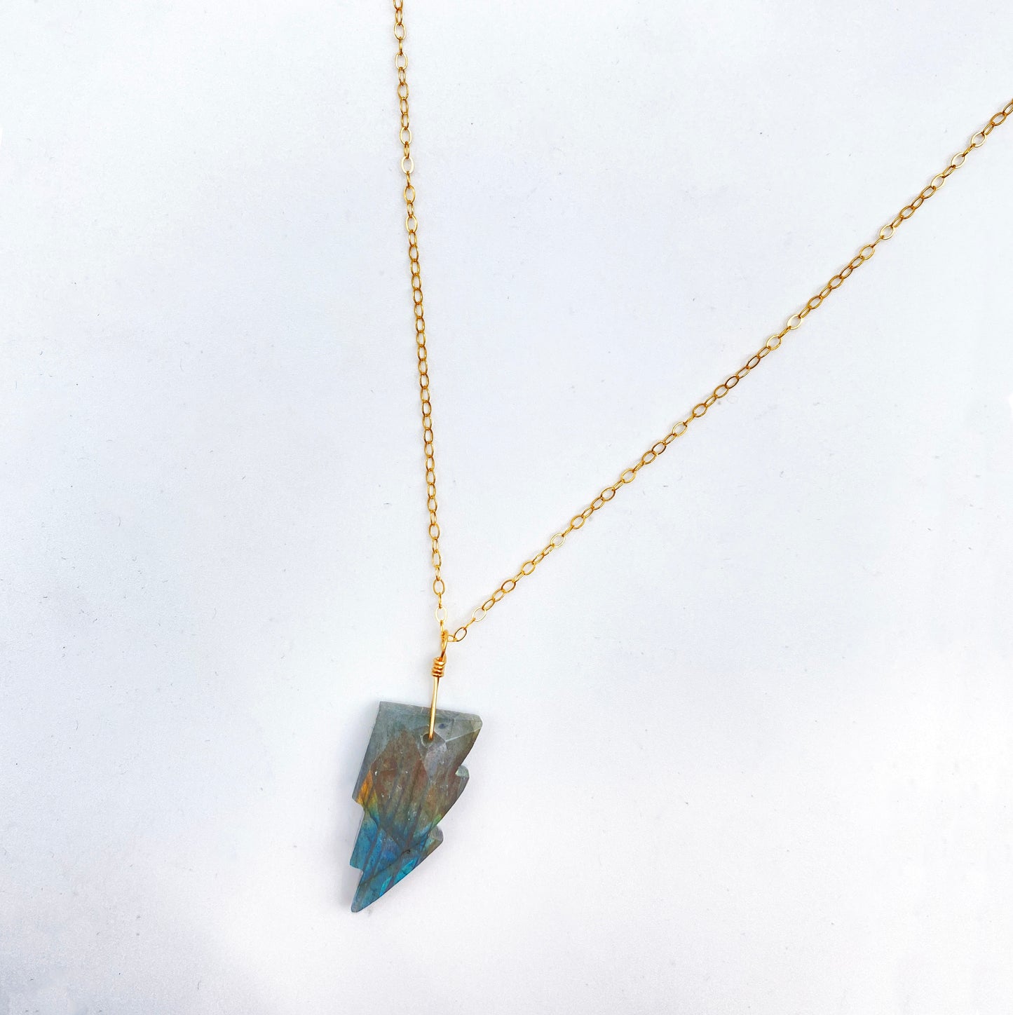 Labradorite Lightning Bolt Necklace
