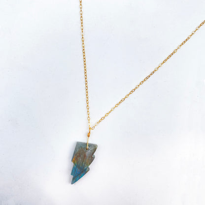 Labradorite Lightning Bolt Necklace