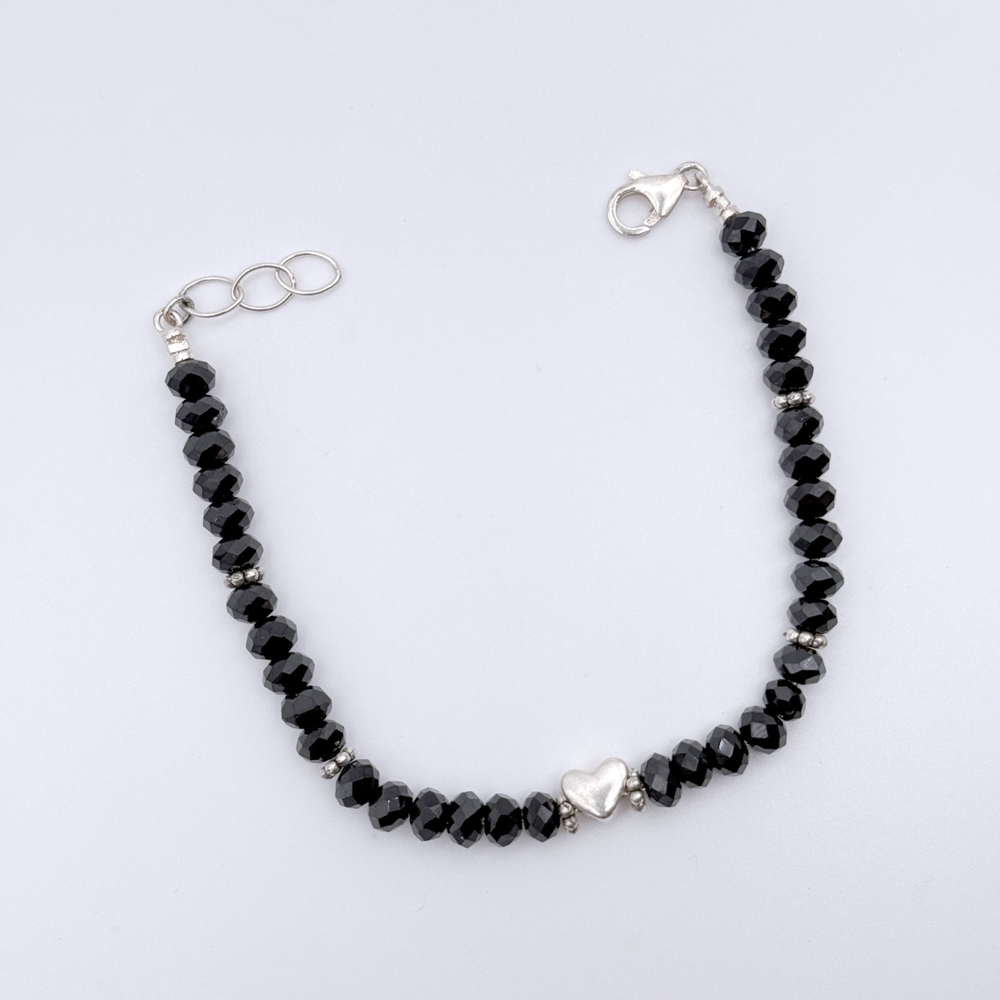 Black Spinel Heart Bracelet
