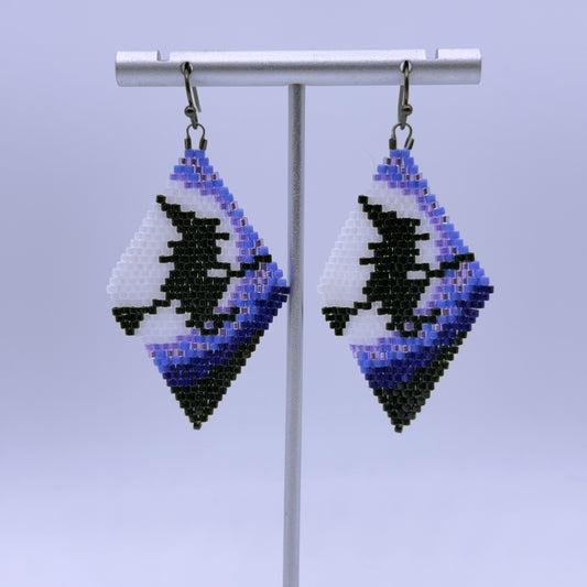 Purple Witch Seed Bead Earrings