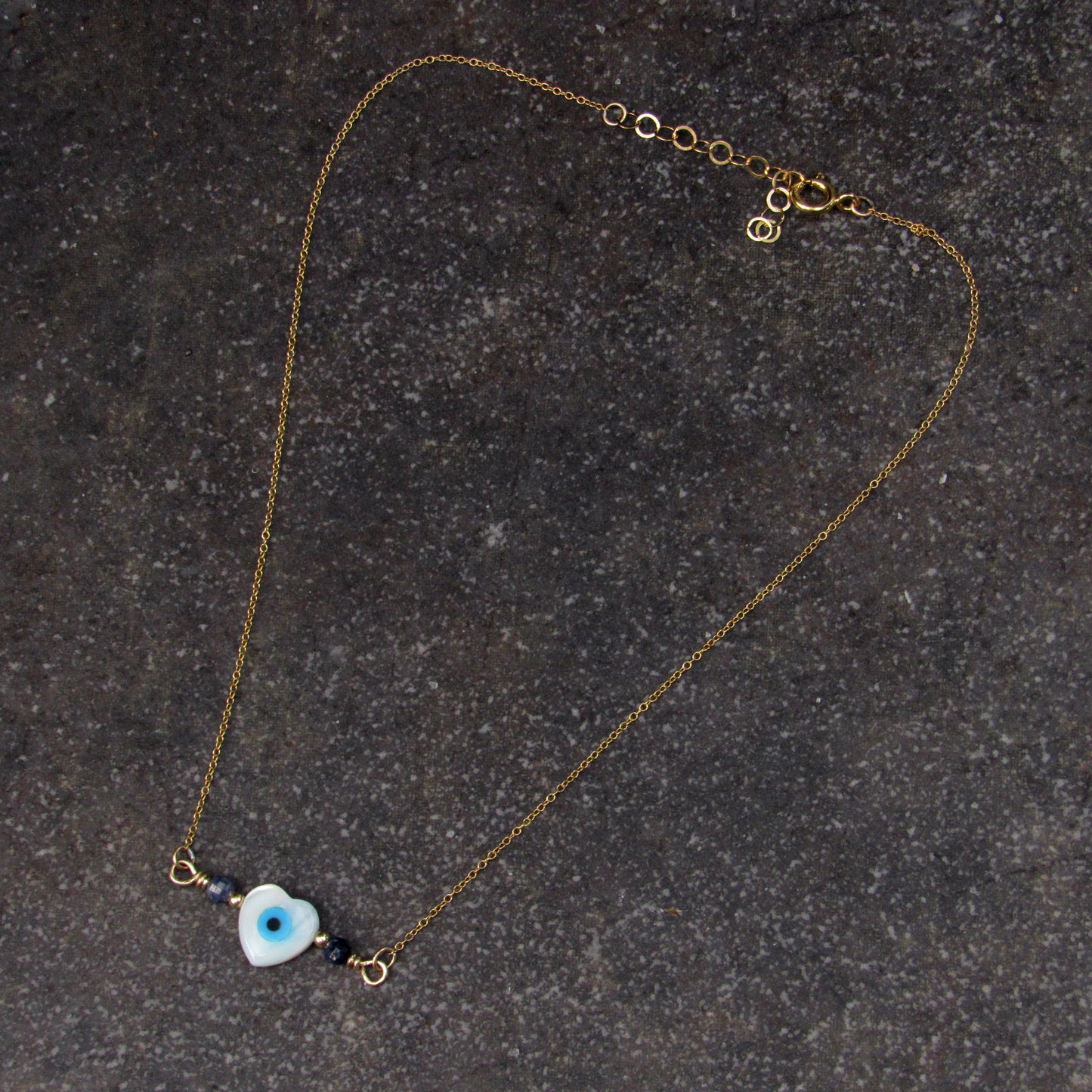 Evil Eye and Blue Sapphire Necklace