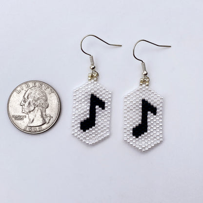 Music Note Seed Bead Earrings