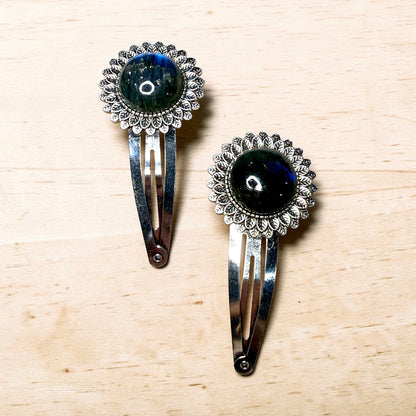 Labradorite Barrette set
