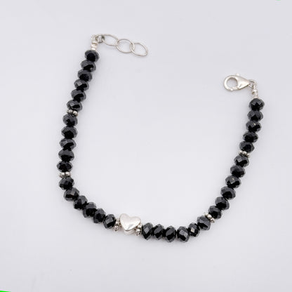 Black Spinel Heart Bracelet