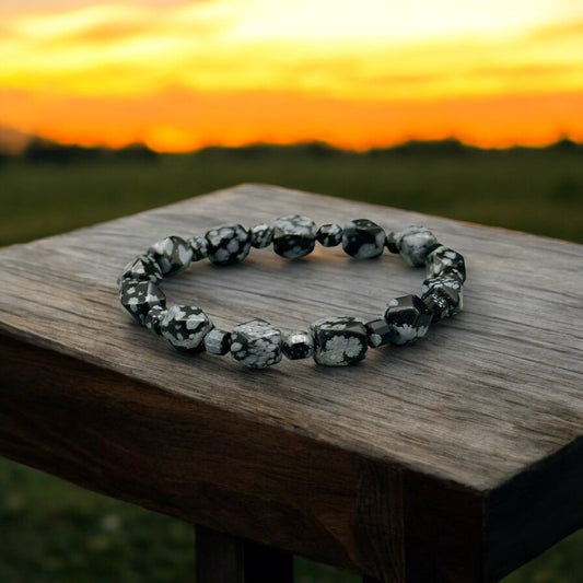 Snowflake Obsidian Bracelet