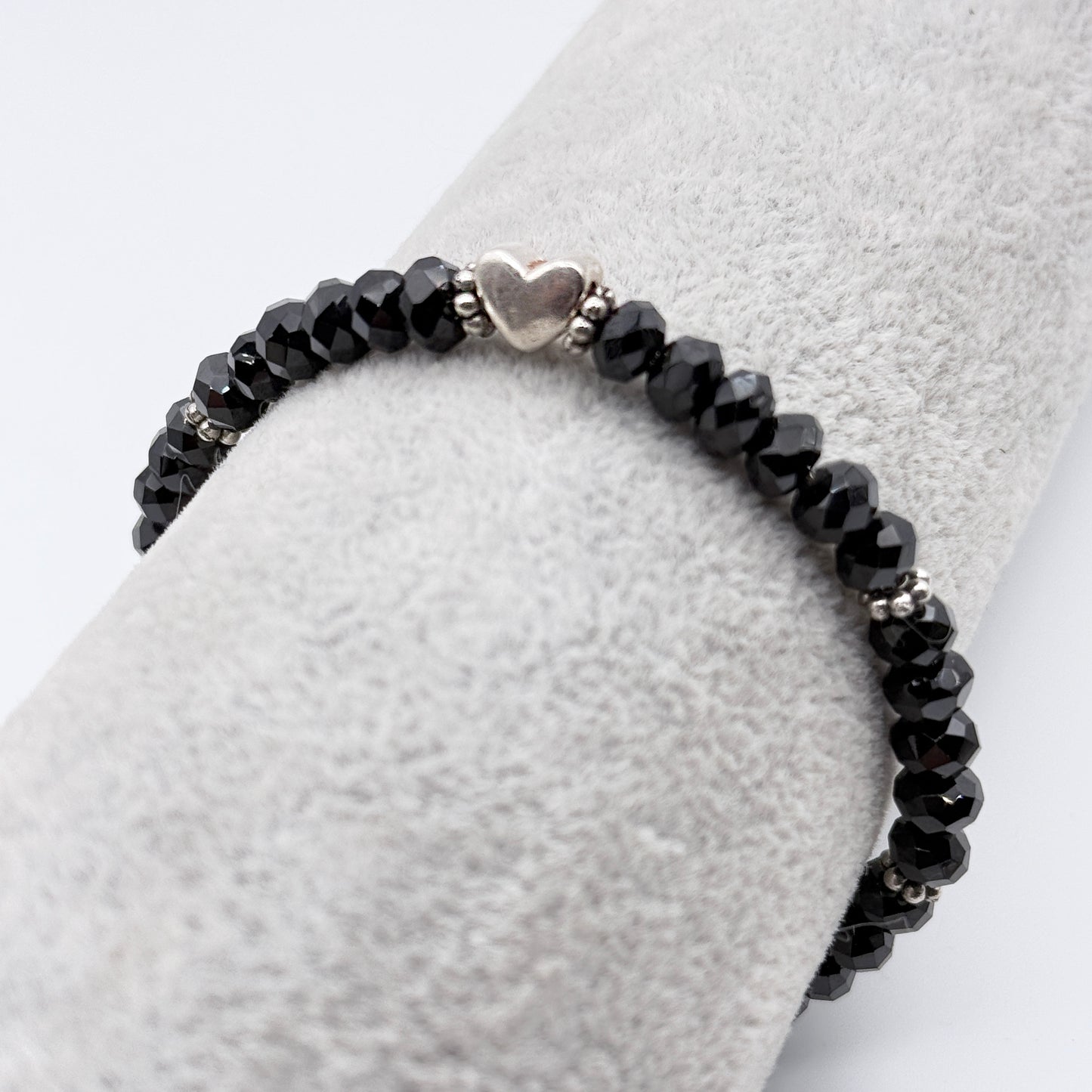 Black Spinel Heart Bracelet