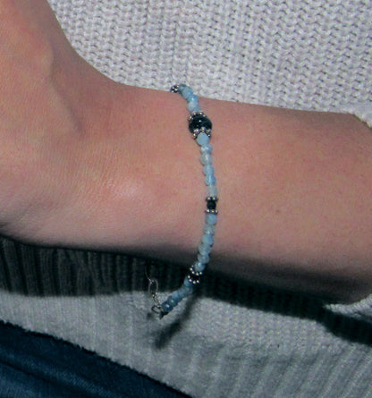 Aquamarine and Blue Sapphire Bracelet