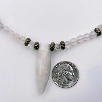 Jasper, Herkimer Diamond, White Agate Beaded necklace