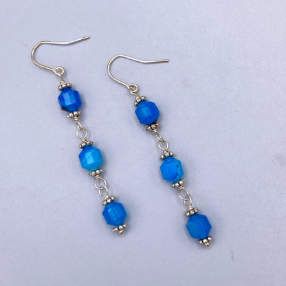 Blue Agate Dangle Earrings