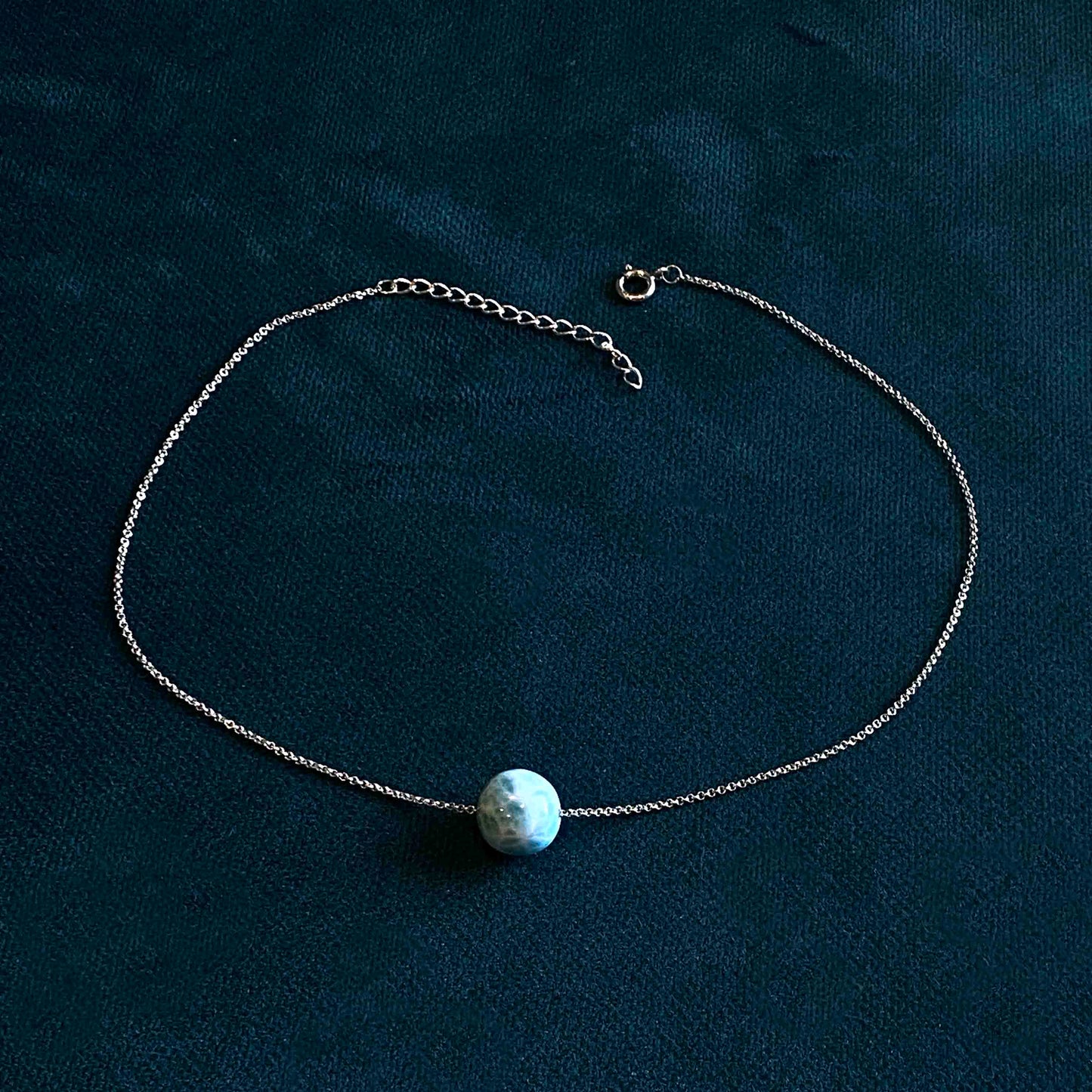 Larimar Floating on Sterling Silver